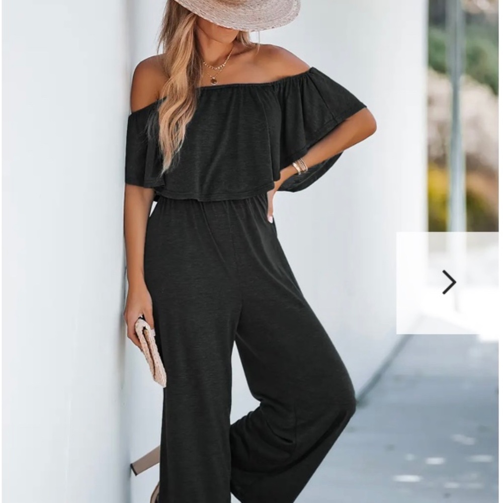 Off the Shoulder Jumpsuit  Black